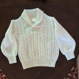 Gymboree white cable knit sweater